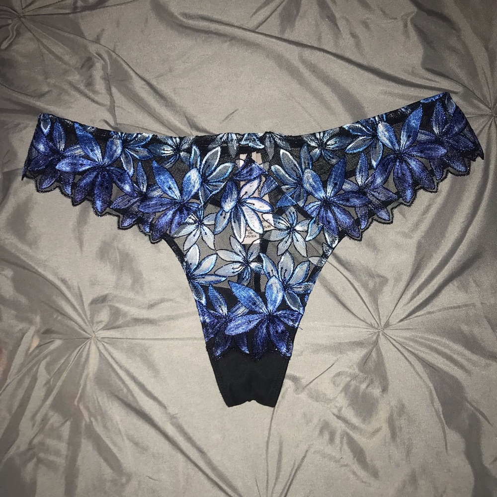 Victoria's Secret Black Lace Thong